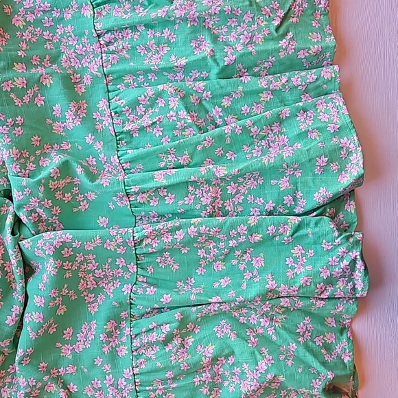 Draper James RSVP Green with Pink Flowers Linen Blend Maxi Dress S - Picture 5 of 8